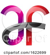 Poster, Art Print Of Magenta And Red Curvy Letters A And F