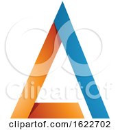 Poster, Art Print Of Orange And Blue Triangle Letter A