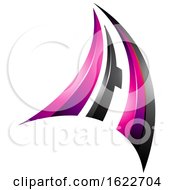 Poster, Art Print Of Magenta And Black 3d Flying Letter A