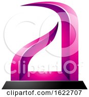 Poster, Art Print Of Magenta And Black Embossed Bow Like Letter A