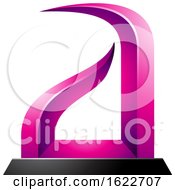 Magenta And Black Embossed Bow Like Letter A