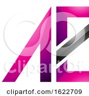 Poster, Art Print Of Magenta And Black Embossed Square Made Of Triangles