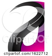 Poster, Art Print Of Magenta And Black Curvy Letter A