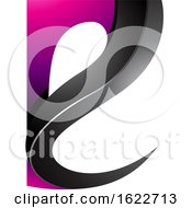 Poster, Art Print Of Magenta And Black Curvy Letter E