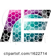 Poster, Art Print Of Magenta And Green Honeycomb Pattern Letters A And E