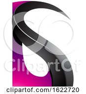 Poster, Art Print Of Magenta And Black Curvy Letter G