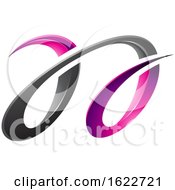 Poster, Art Print Of Magenta And Black Dual Letters A