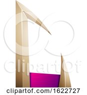 Beige And Magenta Arrow Like Letter C