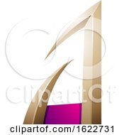 Poster, Art Print Of Magenta And Beige Arrow Shaped Letter A