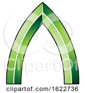 Poster, Art Print Of Green Embossed Letter A With A Dark Outline