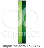 Poster, Art Print Of Green Embossed Letter A With A Dark Outline