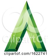 Poster, Art Print Of Green Glossy Geometric Letter A