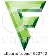 Poster, Art Print Of Green Geometric Letter F
