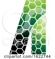 Green Honeycomb Pattern Letter A