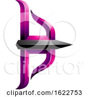 Poster, Art Print Of Magenta And Black Arrow And Bow