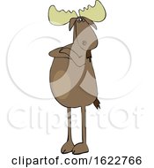 Poster, Art Print Of Cartoon Defiant Moose With Folded Arms