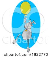 Poster, Art Print Of Cartoon Dog Floating With A Balloon