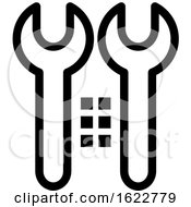 Poster, Art Print Of Black And White Window And Wrenches