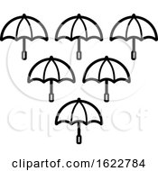 Poster, Art Print Of Black And White Umbrellas