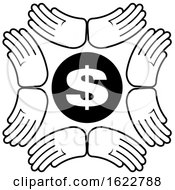 Black And White Hands Around USD Circle by Lal Perera