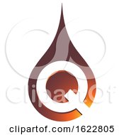Poster, Art Print Of Amber Colored Droplet With Letter Q