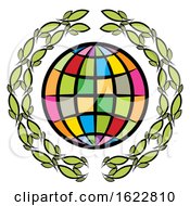 Poster, Art Print Of Colorful Globe With Leaves