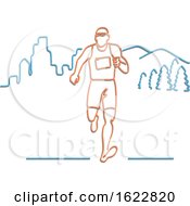 Poster, Art Print Of Marathon Runner In Neon Style