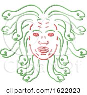 Poster, Art Print Of Medusa Head Neon Style