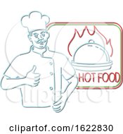 Poster, Art Print Of Chef Thumbs Up Hot Food Neon Sign