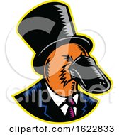 Duck-Billed Platypus Tophat Woodcut Color