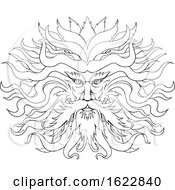 Poster, Art Print Of Helios Greek Sun God Head Drawing Black And White