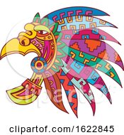 Poster, Art Print Of Ancient Aztec Headdress Drawing Color
