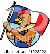 French Eagle Holding Flag And Baguette Cartoon by patrimonio