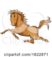 Poster, Art Print Of Cartoon Galloping Horse