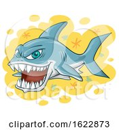 Poster, Art Print Of Vicious Shark Over Yellow