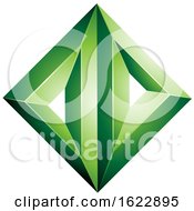 Poster, Art Print Of Green Diamond Of Triangles