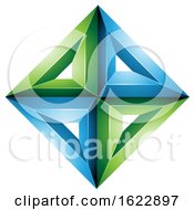Poster, Art Print Of Green And Blue Diamond