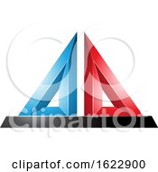 Poster, Art Print Of Blue And Red 3d Pyramids