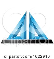 Poster, Art Print Of Blue And Black 3d Pyramid