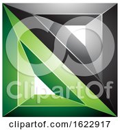 Poster, Art Print Of Green And Black Square Made Of Triangles