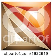 Poster, Art Print Of Beige And Orange Square Made Of Triangles