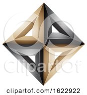 Poster, Art Print Of Black And Gold Or Beige Diamond