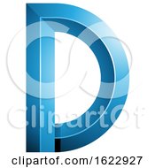 Poster, Art Print Of Blue 3d Letter D