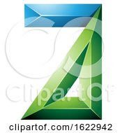 Poster, Art Print Of Blue And Green 3d Geometric Letter A