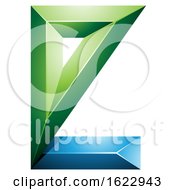 Poster, Art Print Of Blue And Green 3d Geometric Letter E