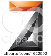 Poster, Art Print Of Black And Orange 3d Geometric Letter A