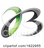 Poster, Art Print Of Green And Black 3d Curly Letters A And B