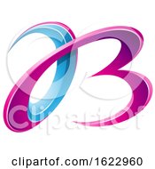 Poster, Art Print Of Blue And Magenta 3d Curly Letters A And B