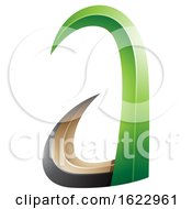 Poster, Art Print Of Green And Black 3d Horn Like Letter A