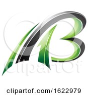 Poster, Art Print Of Green And Black Flying 3d Letters A And B